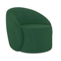 Poltrona Decorativa Orgânica Giratória Lua Veludo Verde D03 - D'rossi Poltrona Decorativa Orgânica Giratória Lua Veludo Verde D03 - D'rossi