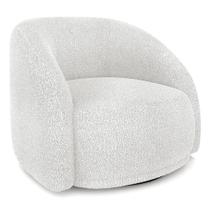 Poltrona Decorativa Orgânica Giratória Lya M22 Bouclê Branco - Mpozenato