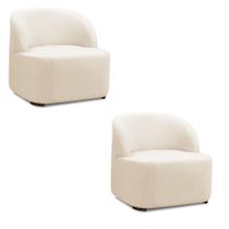 Poltrona Decorativa Orgânica kit 2 Diully Bouclê Bege E03 - D'Rossi