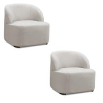 Poltrona Decorativa Orgânica kit 2 Diully Bouclê Cinza Claro E03 - D'Rossi