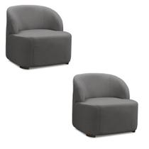 Poltrona Decorativa Orgânica kit 2 Diully Bouclê Cinza Escuro E03 - D'Rossi