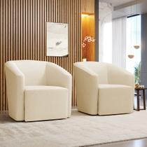 Poltrona Decorativa Orgânica Kit 2 Stella Max Linho D03 - D'Rossi