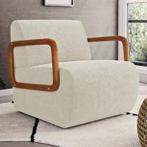 Poltrona Decorativa Orgânica Living Kavya Bouclê Off White - Desk Design