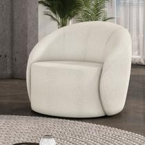 Poltrona Decorativa Orgânica Lua Bouclê Off White D03 - D'Rossi Poltrona Decorativa Orgânica Lua Bouclê Off White D03 - D'Rossi
