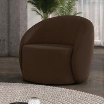 Poltrona Decorativa Orgânica Lua Suede Marrom D03 - D'Rossi Poltrona Decorativa Orgânica Lua Suede Marrom D03 - D'Rossi