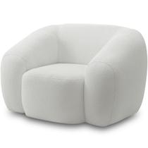 Poltrona Decorativa Orgânica Para Sala Living Emery M05 Bouclê Creme - Lyam Decor