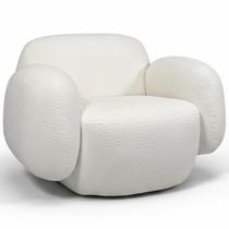 Poltrona Decorativa Orgânica Para Sala Living Valley P07 Prime Bouclê Cru - Lyam Decor Poltrona Decorativa Orgânica Para Sala Living Valley P07 Prime Bouclê Cru - Lyam Decor