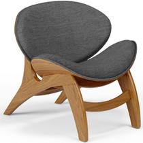 Poltrona Decorativa Orgânica Sala Living Kadosh L02 Linho Cinza Escuro - Lyam Decor Poltrona Decorativa Orgânica Sala Living Kadosh L02 Linho Cinza Escuro - Lyam Decor