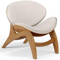 Poltrona Decorativa Orgânica Sala Living Kadosh L02 Linho Cru - Lyam Decor