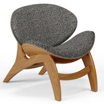 Poltrona Decorativa Orgânica Sala Living Kadosh L02 Linho Mescla Chumbo - Lyam Decor Poltrona Decorativa Orgânica Sala Living Kadosh L02 Linho Mescla Chumbo - Lyam Decor
