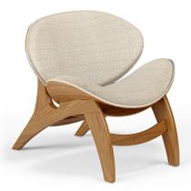 Poltrona Decorativa Orgânica Sala Living Kadosh L02 Linho Palha - Lyam Decor