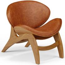 Poltrona Decorativa Orgânica Sala Living Kadosh L02 material sintético Camel - Lyam Decor Poltrona Decorativa Orgânica Sala Living Kadosh L02 material sintético Camel - Lyam Decor