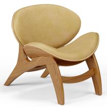 Poltrona Decorativa Orgânica Sala Living Kadosh L02 material sintético Fendi - Lyam Decor