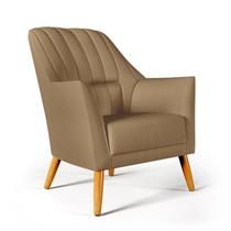 Poltrona Decorativa Orion Bordada Sued Capuccino Aradecor