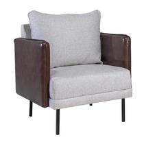 Poltrona Decorativa Orion Via Encanto Linho Cinza/Marrom Poltrona Decorativa Orion Via Encanto Linho Cinza/Marrom