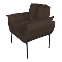 Poltrona Decorativa para Consultório Base Preta Suede - Vallisa Decor