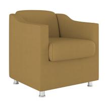 Poltrona Decorativa Para Recepção Clinica Balaqui Decor Cor:Capuccino