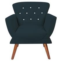 Poltrona Decorativa Para Recepção Escritório Salão Sala Clinica Estética Florença - Sued Azul Marinho Poltrona Decorativa Para Recepção Escritório Salão Sala Clinica Estética Florença - Sued Azul Marinho