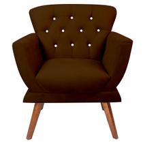 Poltrona Decorativa Para Recepção Escritório Salão Sala Clinica Estética Florença - Sued Marrom Poltrona Decorativa Para Recepção Escritório Salão Sala Clinica Estética Florença - Sued Marrom