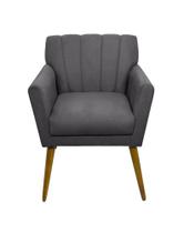 Poltrona Decorativa Para Recepção Escritório Salão Sala Clinica Estética Iza - material sintético Cinza Poltrona Decorativa Para Recepção Escritório Salão Sala Clinica Estética Iza - material sintético Cinza