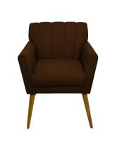 Poltrona Decorativa Para Recepção Escritório Salão Sala Clinica Estética Iza - material sintético Marrom Poltrona Decorativa Para Recepção Escritório Salão Sala Clinica Estética Iza - material sintético Marrom
