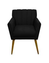 Poltrona Decorativa Para Recepção Escritório Salão Sala Clinica Estética Iza - material sintético Preto Poltrona Decorativa Para Recepção Escritório Salão Sala Clinica Estética Iza - material sintético Preto