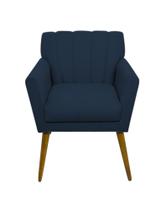Poltrona Decorativa Para Recepção Escritório Salão Sala Clinica Estética Iza - Sued Azul Marinho Poltrona Decorativa Para Recepção Escritório Salão Sala Clinica Estética Iza - Sued Azul Marinho