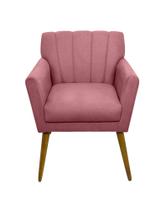 Poltrona Decorativa Para Recepção Escritório Salão Sala Clinica Estética Iza - Sued Rose Poltrona Decorativa Para Recepção Escritório Salão Sala Clinica Estética Iza - Sued Rose