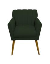 Poltrona Decorativa Para Recepção Escritório Salão Sala Clinica Estética Iza - Sued Verde Escuro Poltrona Decorativa Para Recepção Escritório Salão Sala Clinica Estética Iza - Sued Verde Escuro