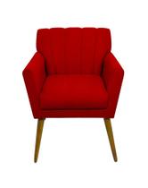 Poltrona Decorativa Para Recepção Escritório Salão Sala Clinica Estética Iza - Sued Vermelho Poltrona Decorativa Para Recepção Escritório Salão Sala Clinica Estética Iza - Sued Vermelho