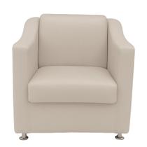 Poltrona Decorativa Para Recepção Sofia material sintético Bege