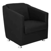 Poltrona Decorativa Para Recepção Sofia Suede Preta Poltrona Decorativa Para Recepção Sofia Suede Preta