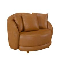 Poltrona Decorativa para Sala 122cm Pés Madeira Kaly M22 Sintético Caramelo - Mpozenato Poltrona Decorativa para Sala 122cm Pés Madeira Kaly M22 Sintético Caramelo - Mpozenato