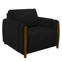 Poltrona Decorativa para Sala de Estar 98cm Amaranto M22 Veludo Preto - Mpozenato Poltrona Decorativa para Sala de Estar 98cm Amaranto M22 Veludo Preto - Mpozenato