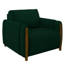 Poltrona Decorativa para Sala de Estar 98cm Amaranto M22 Veludo Verde - Mpozenato Poltrona Decorativa para Sala de Estar 98cm Amaranto M22 Veludo Verde - Mpozenato