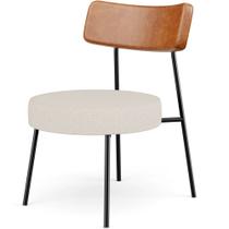 Poltrona Decorativa Para Sala De Estar Base Fixa Londres L02 material sintético Camel Linho Cru - Lyam Poltrona Decorativa Para Sala De Estar Base Fixa Londres L02 material sintético Camel Linho Cru - Lyam