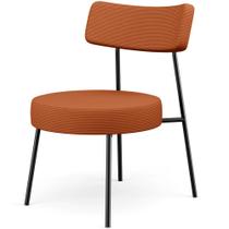 Poltrona Decorativa Para Sala De Estar Base Fixa Londres L02 Tecido Terracota - Lyam Poltrona Decorativa Para Sala De Estar Base Fixa Londres L02 Tecido Terracota - Lyam