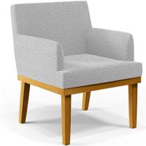Poltrona Decorativa Para Sala De Estar Base Mel Beatriz W01 Bouclê Cinza - Lyam Decor Poltrona Decorativa Para Sala De Estar Base Mel Beatriz W01 Bouclê Cinza - Lyam Decor