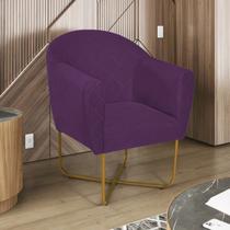 Poltrona Decorativa para Sala de Estar Base X Suede Herrera