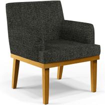 Poltrona Decorativa Para Sala de Estar Beatriz Linho Chumbo - Lyam Decor