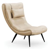 Poltrona Decorativa Para Sala de Estar com Almofada e Pés Palito Lord Facto Bege - Ibiza Poltrona Decorativa Para Sala de Estar com Almofada e Pés Palito Lord Facto Bege - Ibiza
