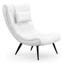 Poltrona Decorativa Para Sala de Estar com Almofada e Pés Palito Lord Facto Dunas Branco - Ibiza Poltrona Decorativa Para Sala de Estar com Almofada e Pés Palito Lord Facto Dunas Branco - Ibiza