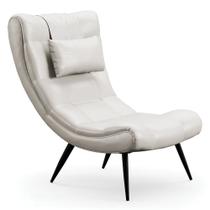 Poltrona Decorativa Para Sala de Estar com Almofada e Pés Palito Lord Facto Prata - Ibiza Poltrona Decorativa Para Sala de Estar com Almofada e Pés Palito Lord Facto Prata - Ibiza