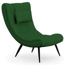 Poltrona Decorativa Para Sala de Estar com Almofada e Pés Palito Lord Veludo Luxo Verde - Ibiza Poltrona Decorativa Para Sala de Estar com Almofada e Pés Palito Lord Veludo Luxo Verde - Ibiza