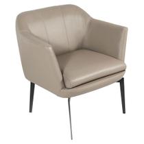 Poltrona Decorativa Para Sala De Estar Cris L07 Couro Fendi