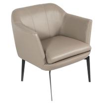 Poltrona Decorativa para Sala de Estar Cris L07 Couro Fendi - Mpozenato