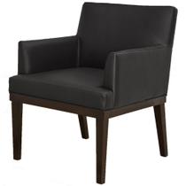 Poltrona Decorativa Para Sala de Estar e Recepção Beatriz W01 Material Sintético Preto - Lyam Decor