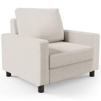 Poltrona Decorativa Para Sala De Estar E Recepção Malta L02 Linho Cru - Lyam Decor