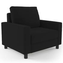 Poltrona Decorativa Para Sala De Estar E Recepção Malta L02 Suede Preto - Lyam Decor Poltrona Decorativa Para Sala De Estar E Recepção Malta L02 Suede Preto - Lyam Decor