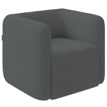 Poltrona Decorativa Para Sala de Estar Fixa Living Peônia K01 Bouclê Cinza - Lyam Decor Poltrona Decorativa Para Sala de Estar Fixa Living Peônia K01 Bouclê Cinza - Lyam Decor